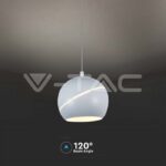 V-TAC VT-8002 8.5W LED Висяща Лампа Φ180 Регулируемо Въже Touch On/Off Бяло Тяло 3000K