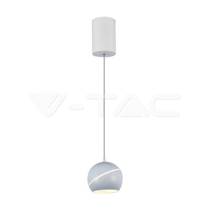 8002.jpg V-TAC VT-8002 8.5W LED Висяща Лампа Φ180 Регулируемо Въже Touch On/Off Бяло Тяло 3000K