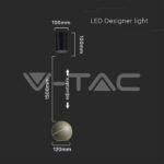 V-TAC VT-8003 8.5W LED Висяща Лампа Φ180 Регулируемо Въже Touch On/Off Златно Тяло 3000K