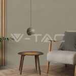 V-TAC VT-8003 8.5W LED Висяща Лампа Φ180 Регулируемо Въже Touch On/Off Златно Тяло 3000K