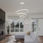 V-TAC VT-8018 32W LED Висяща Декоративна Лампа 600*400*200 Бяло Тяло 3000K