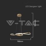 V-TAC VT-8021 18W LED Висяща Декоративна Лампа 700*250 Златно Тяло 3000K