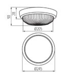 Kanlux 8050 Плафониера със сменяем източник на светлина SANGA DL E27 220V IP44