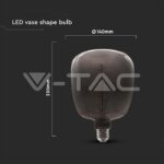 V-TAC VT-8056 LED Крушка 4W Filament Ваза Черна