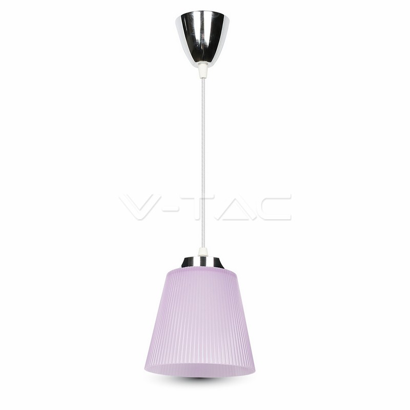 8504.jpg V-TAC VT-8504 7W Пендел Неутрално Бяла Светлина Тяло Хром Лилав Абажур