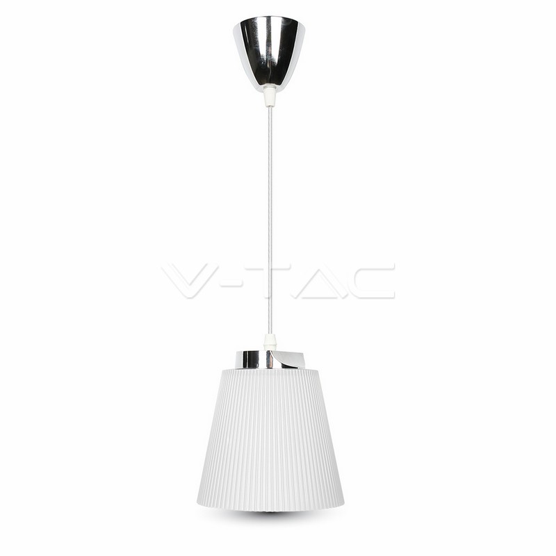 8505.jpg V-TAC VT-8505 7W Пендел Неутрално Бяла Светлина Тяло Хром Бял Абажур