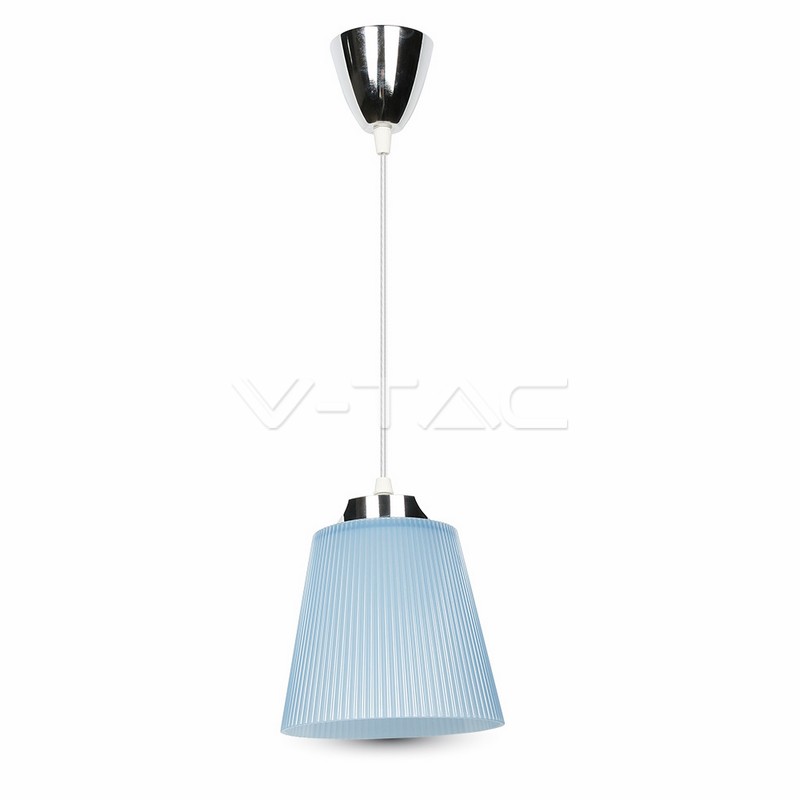 8506.jpg V-TAC VT-8506 7W Пендел Неутрално Бяла Светлина Тяло Хром Син Абажур