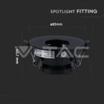 V-TAC VT-8596 GU10 Отливка Кръг Черно + Черно