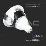 V-TAC VT-8597 GU10 Корпус Луна Квадрат Бяло + Черно