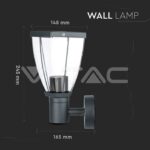 V-TAC VT-8628 Стенна Лампа Черен Мат На Горе