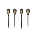V-TAC VT-8689 Соларно Градинско Тяло Пламък 1W Колче IP44 4 Бр.