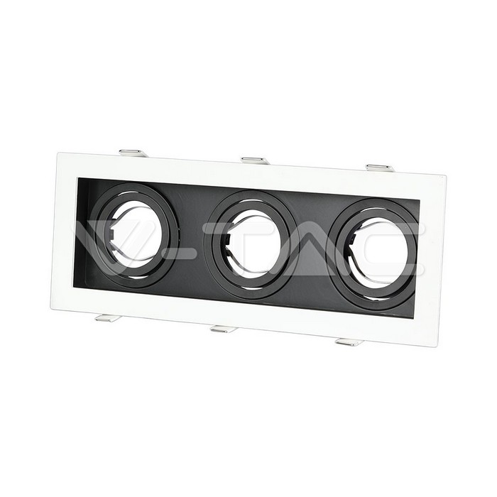 8878.jpg V-TAC VT-8878 3хGU10 Корпус Квадрат Бял+Черен