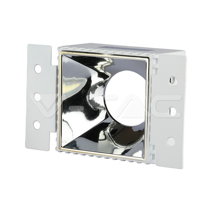 8880.jpg V-TAC VT-8880 Gu10 Корпус Квадрат Бяла Рамка + Рефлектор Хром