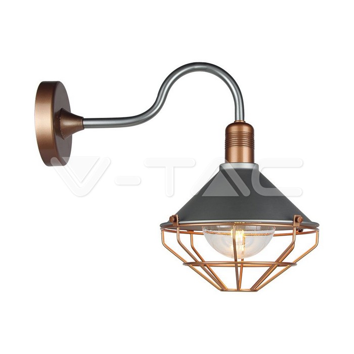 8973.jpg V-TAC VT-8973 Стенна Лампа E27 IP65 Ф250 Розово Злато