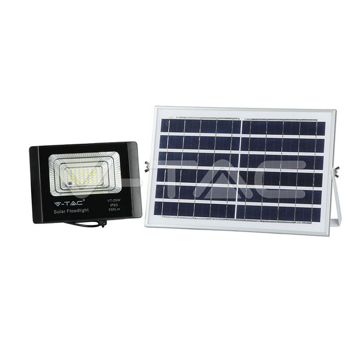 94006.jpg V-TAC VT-94006 12W LED Прожектор с Фотоволтаичен Панел 6000K
