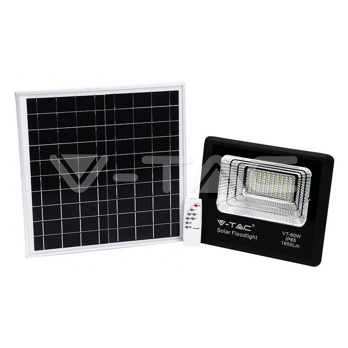 94010.jpg V-TAC VT-94010 20W LED Прожектор с Фотоволтаичен Панел 6000K