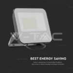 V-TAC VT-9893 50W LED Прожектор Черно Тяло 6500K 185lm/W