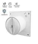 Vito 8005220 ВЕНТИЛАТОР ЗА БАНЯ VENTI-A100S/Φ100MM/СЕНЗОР ЗА ВЛАЖНОСТ/ТАЙМЕР И КЛАПА/ БЯЛ 12W