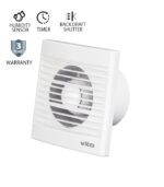 Vito 8005220 ВЕНТИЛАТОР ЗА БАНЯ VENTI-A100S/Φ100MM/СЕНЗОР ЗА ВЛАЖНОСТ/ТАЙМЕР И КЛАПА/ БЯЛ 12W