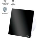 Vito 8005240 ВЕНТИЛАТОР ЗА БАНЯ VENTI-GL100/Φ100MM/СТЪКЛЕН ПАНЕЛ/ЛАГЕР И КЛАПА/ЧЕРЕН 12W