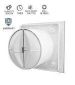 Vito 8005280 ВЕНТИЛАТОР ЗА БАНЯ VENTI-GL100S/Φ100MM/СТЪКЛЕН ПАНЕЛ/СЕНЗОР ЗА ВЛАЖНОСТ/ТАЙМЕР/ЛАГЕР/КЛАПА/ЧЕРЕН 12W