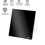 Vito 8005280 ВЕНТИЛАТОР ЗА БАНЯ VENTI-GL100S/Φ100MM/СТЪКЛЕН ПАНЕЛ/СЕНЗОР ЗА ВЛАЖНОСТ/ТАЙМЕР/ЛАГЕР/КЛАПА/ЧЕРЕН 12W