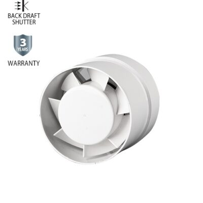 Vito 8005300 ВЕНТИЛАТОР ЗА БАНЯ КАНАЛЕН VENTI-P100 PIPE Φ100MM/КЛАПА/БЯЛ 12W