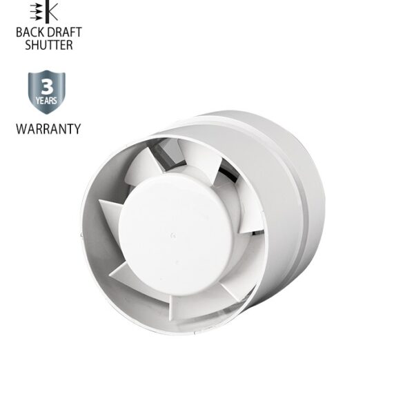Vito 8005300 ВЕНТИЛАТОР ЗА БАНЯ КАНАЛЕН VENTI-P100 PIPE Φ100MM/КЛАПА/БЯЛ 12W