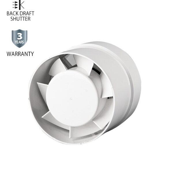 Vito 8005310 ВЕНТИЛАТОР ЗА БАНЯ КАНАЛЕН VENTI -P120 PIPE Φ120MM/ КЛАПА/БЯЛ 15W