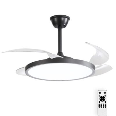 Vito 2027770 ТАВАНЕН ВЕНТИЛАТОР С LED ЛАМПА FANLUX-D4 30W 3xCCT (3000K/4500K/6500K) 2250Lm 106CM ЧЕРЕН ДИСТАНЦИОННО УПР ДИМИРАНЕ