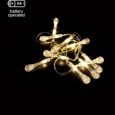 Vito 5620721 CHRISTMAS LIGHTING NATALE-17 CRYSTALDROP 10LED 2700K 1M 2xAA IP20 TRANSPARENT WITH TIMING FUNCTION