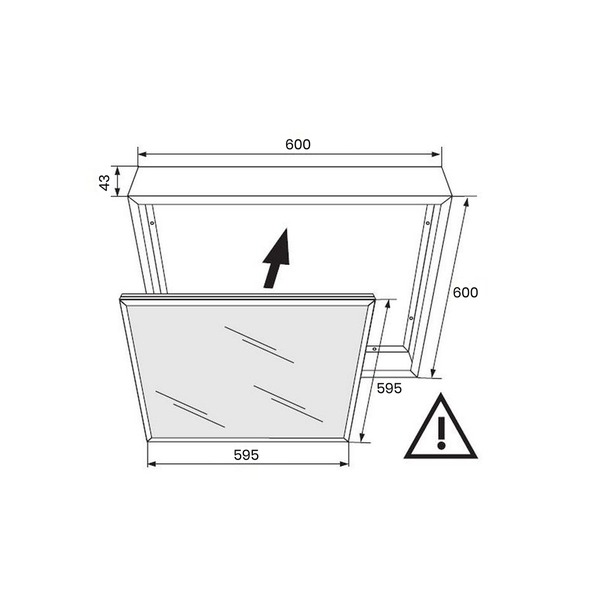 ekp6196a.png Milagro EKP6196 ПЛАСТМАСОВА РАМКА 600Х600 ЗА LED ПАНЕЛ