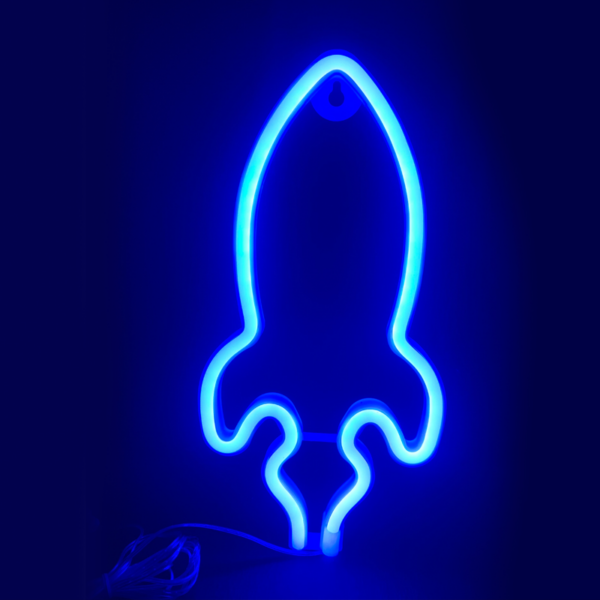 ACA Lighting X04876320 ROCKET – 87 неонови LED бат. 3×AA   USB син IP20 13.5×2×27см