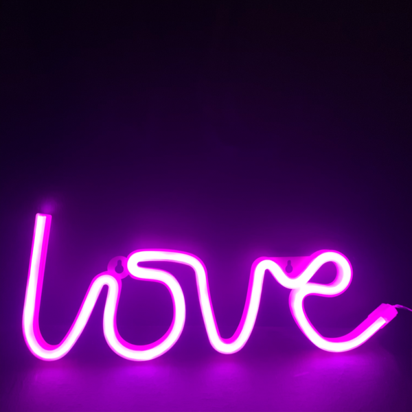 ACA Lighting X041187322 LOVE – 118 неонови LED бат. 3×AA   USB розов IP20 35.5×2×13см