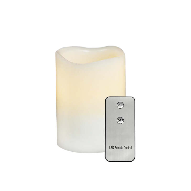 f0711515.png ACA Lighting F0711515 Бяла восъчна свещ – 1 LED бат. (2×AA) + IR дистанционно топла светлина IP20 Ø7.5×12.5см