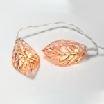 ACA Lighting X061011252 Метални листа – 10 LED батерии 3×AA топла светлина меден метал IP20 135 + 30см прозрачен кабел