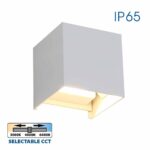 Vivalux VIV004827 Фасадно осветително тяло STARK LED 2x3W SQ бял CCT-switch 3000K-4000K-6400K IP65