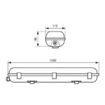 Vivalux VIV003741 Индустриално осветително тяло JEX PC BASE 224 LED 1500 mm 2хG13