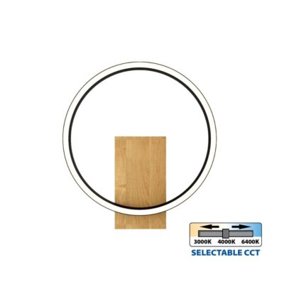 Vivalux VIV005157 LED аплик MATTEO LED 12W черно+дърво CCT 3000-4000-6400K