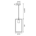 Vivalux VIV005105 Полилей ELIO SSP605 1xE27 правоъгълен черен