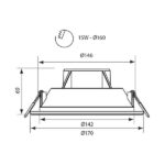 Vivalux VIV003553 Влагозащитена LED луна за вграждане TOP LED 15W бял 3000K