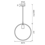 Vivalux VIV005104 Полилей ELIO SSP604 1xE27 кръг черен
