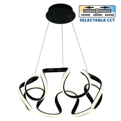 Vivalux VIV005166 LED полилей MEANDRA-P LED 54W черен CCT-switch 3000-4000-6000K