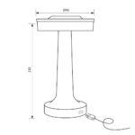 Vivalux VIV005139 Настолна безжична LED лампа с акумулаторна батерия JULIE LED 2W димируема CCT 3000K-4000K-6400K
