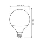 Vivalux VIV003632 LED лампа ORBI LED G120 18W 1500lm E27 3000K