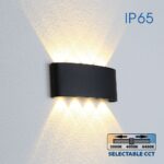 Vivalux VIV004822 LED осветително тяло ARUBA LED 8W черен CCT-switch 3000K-4000K-6400K IP65