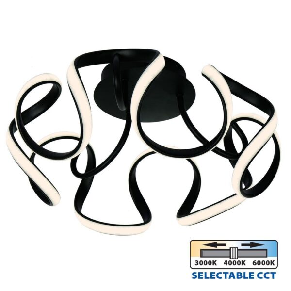 Vivalux VIV005168 LED плафон MEANDRA-C LED 54W черен CCT-switch 3000-4000-6000K