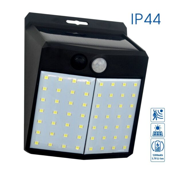 Vivalux VIV005146 Соларно фасадно LED тяло със сензор TROY SOLAR LED PIR 2W 6400K IP44