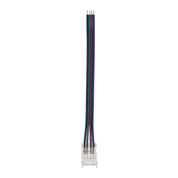 Vito 5520342 LED КОНЕКТОР ЗА ЛЕНТА CONR10 10MM-RGB С 10CM КАБЕЛ ПРОЗРАЧЕН 2 БР./ПАКЕТ ЗА SMD LED ЛЕНТИ