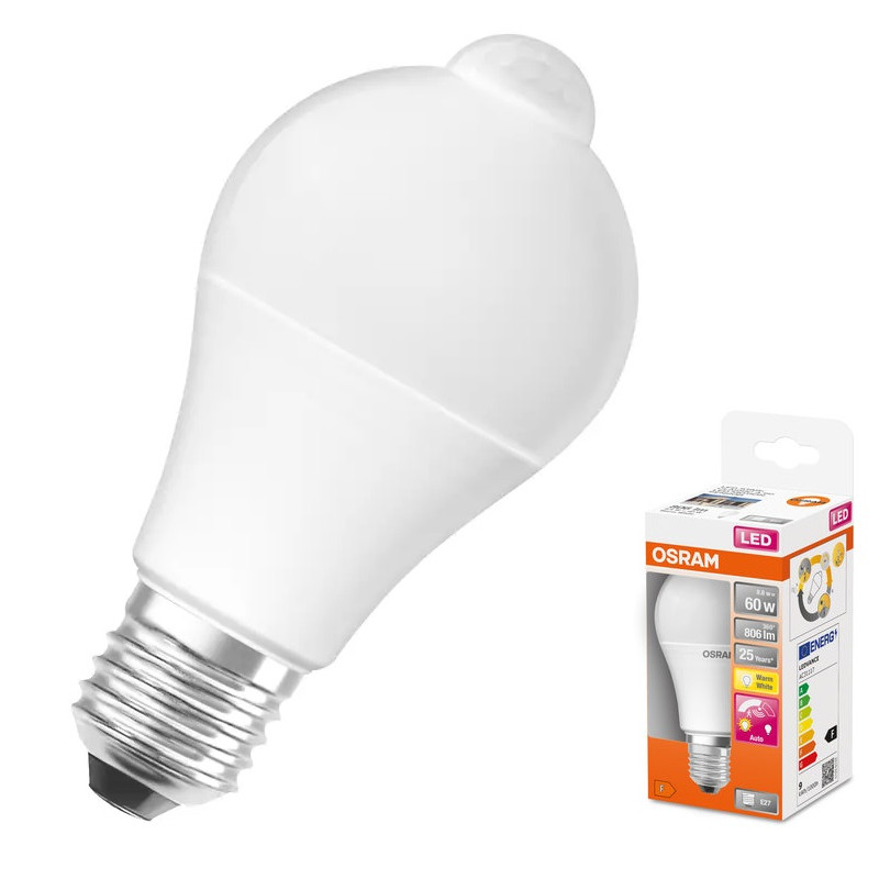led-cla60-motion-sensor-9w-827-230v-e27-box.jpg Ledvance 4099854040092 LED ЛАМПИ CLA60 MOTION SENSOR 9W/827 230V E27 BOX